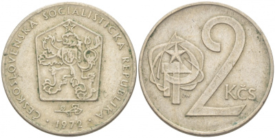 Чехословакия 2 кроны 1972 KM 75 медно-никель 4539-952