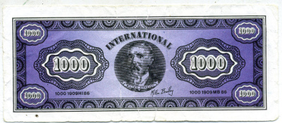 США, КОМПАНИЯ ПО ПРОДАЖЕ НАСТОЛЬНЫХ ИГР 1000 КУПОНОВ 1986 MILTON BRADLEY INTERNATIONAL бумага 7547-99-4