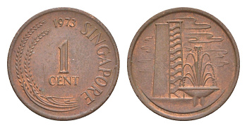 Сингапур 1 цент 1973 KM 1 бронза 4640-626