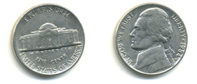 США 5 ЦЕНТОВ 1984 D ДЖЕФФЕРСОН KM А192 медно-никель 179-733