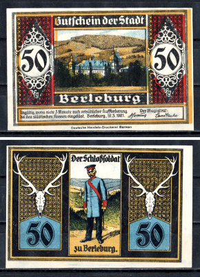 Берлебург (Пруссия, Вестфалия) 50 пфеннигов 1921 Mehl Grabowski 80.1-1/3 бумага UNC (пресс) 7556-48-3-2