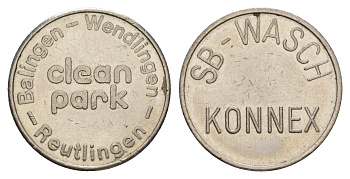 Германия жетон для автомойке SB-Wasch Konnex диаметр 24 мм, вес 7,4 гр медно-никель aUNC 4656-444