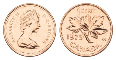 Канада 1 цент 1979 Елизавета II (1952-2022), кленовый лист KM 59.2 бронза PROOF-LIKE (BU) 4630-931