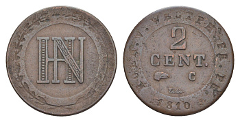 Вестфалия 2 сантима 1810 C, Жером Бонапарт (1807-1813) KM 90 медь 633-1312