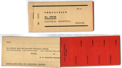 Исландия, Хусавик ND Книжка с полными талонами на продукты Pick бумага 2198-37-2-1