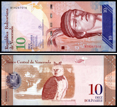 Венесуэла 10 боливаров 2013 29 октября 2013, Гуаикайпуро, харпи орел Pick 90 d бумага UNC (пресс) 402-69-3-1