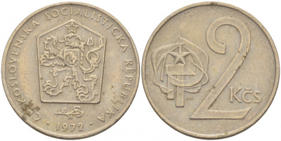 Чехословакия 2 кроны 1972 KM 75 медно-никель 3856-1245