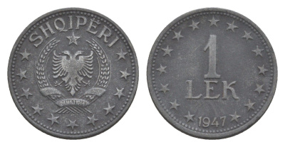 Албания 1 лек 1947 KM 36 цинк 4644-955