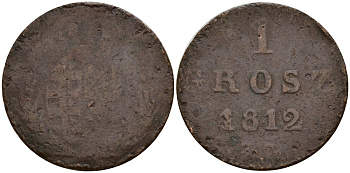 Польша 1 грош 1812 IB, Фридрих Август III (1806-1827) C 81 медь 4158-525