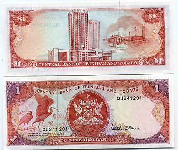 Тринидад и Тобаго 1 доллар 1985 подпись W. Dookeran Pick 36 d бумага UNC (пресс) 447-83-1