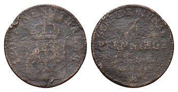 Пруссия 3 пфеннига 1856 A, Фридрих Вильгельм IV (1840-1861) KM 453 медь 41-1156