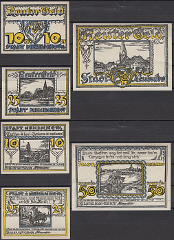 Нойбуков полный набор из 3 нотгельдов (10, 25 и 50 пфеннигов) 1922 DeNG 2 936.1 бумага UNC (пресс) 7556-45-3-1