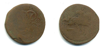 РОССИЯ 1 КОПЕЙКА 1759 медь 61-544