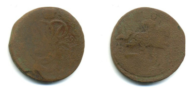 РОССИЯ 1 КОПЕЙКА 1759 медь 61-544