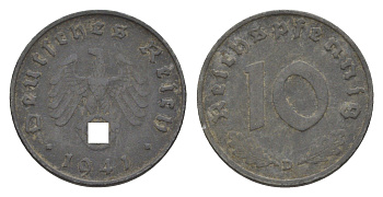 Германия 10 рейхспфеннигов 1941 D KM 101, J. 371 цинк 4615-239