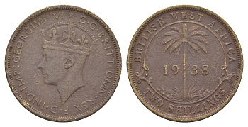 Британская Западная Африка 2 шиллинга 1938 KM 24 никель латунь 4589-532