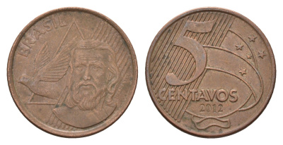 Бразилия 5 сентаво 2012 KM 648 сталь плакированная медью 4686-635