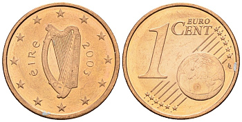 Ирландия 1 евроцент 2003 KM 32 сталь плакированная медью 4147-667