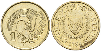 Кипр 1 цент 1994 KM 53.3 никель латунь 4174-1156
