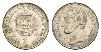 Венесуэла 1 боливар 1990 Симон Боливар Y 52a.2 сталь плакированная никелем 4662-921