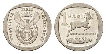ЮАР 1 ранд 2009 KM 468 медь плакированная никелем 4627-538