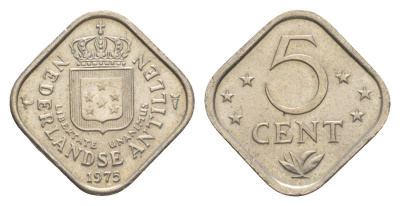 Нидерландские Антильские острова (Нидерландские Антилы) 5 центов 1975 KM 13 медно-никель aUNC 4613-262