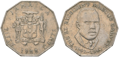 Ямайка 50 центов 1988 KM 65 медно-никель 4512-314