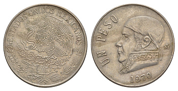 Мексика 1 песо 1970 Хосе Мария Морелос KM 460 медно-никель 4646-327