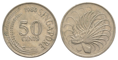 Сингапур 50 центов 1980 KM 5 медно-никель 4638-1251