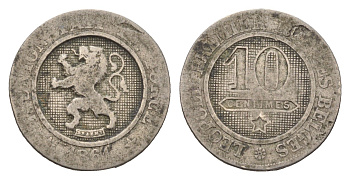 Бельгия 10 сантимов 1864 Леопольд I (1831-1865) KM 22 медно-никель 4151-611