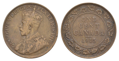 Канада 1 цент 1915 Георг V (1910-1936) KM 21 бронза 4637-151