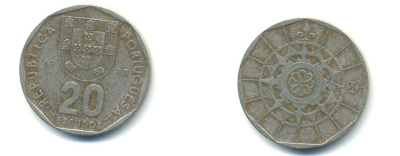 ПОРТУГАЛИЯ 20 ЭСКУДО 1988 INCM KM 634.1 медно-никель 54-2416