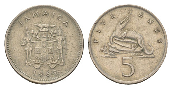 Ямайка 5 центов 1969 KM 46 медно-никель aUNC 4623-569