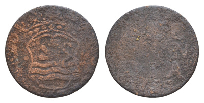 Нидерланды, Голландская Республика, Зеландия 1 дуит 1735 KM 81 медь 4655-528