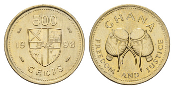 Гана 500 седи 1998 KM 34 никель латунь UNC 3459-1151