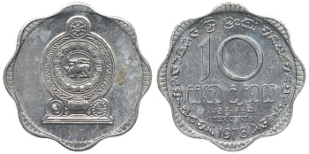 Шри-Ланка 10 центов 1978 KM 140 a алюминий 4118-941