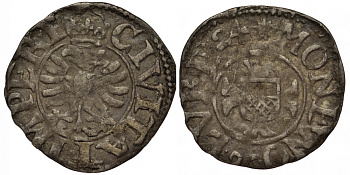 Любек зехлинг (6 пфеннигов) 1624 Behrens 443 серебро 1519-1531