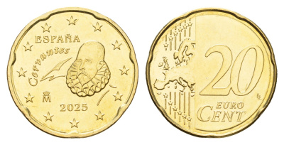 Испания 20 евроцентов 2025 тираж 2.500 экземпляров KM 1148 нордик BU 4670-1243