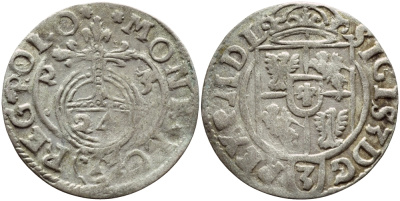 ПОЛЬША 1/24 ТАЛЕРА 1615 СИГИЗМУНД III (1587-1632) KM 41 серебро 3896-844