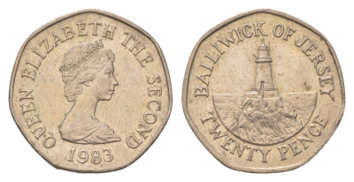 Джерси 20 пенсов 1983 KM 66 медно-никель aUNC 4623-551