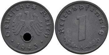 Германия 1 рейхспфенниг 1943 A KM 97 J. 369 цинк    4152-1163