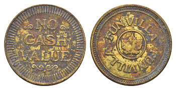 Канада жетон для торгового автомата - Fun Villa диаметр 22,5 мм, вес 4,9 гр латунь 4656-646