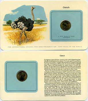 ТАНЗАНИЯ 20 СЕНТИ 1979 СЕРИЯ МОНЕТЫ МИРА С ИЗОБРАЖЕНИЕМ ПТИЦ, В ОРИГИНАЛЬНОМ БУКЛЕТЕ С ОПИСАНИЕМ KM 2 никель латунь UNC 5121-11