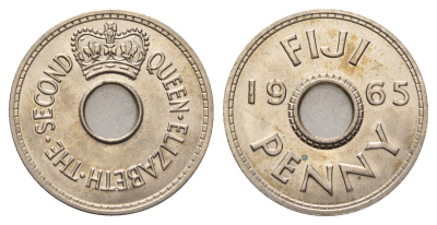 Фиджи 1 пенни 1965 Елизавета II (1952-2022) KM 21 медно-никель UNC 4686-913