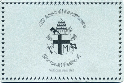 Ватикан набор из 8 монет 2000 1 евроцент-2 евро, европробники, в оригинальном буклете, Иоанн Павел II, серебрянный UNC 3-4-11-03