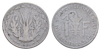 Западная Африка (BCEAO) 1 франк 1961 KM 3.1 алюминий 4656-827