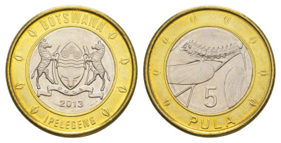 Ботсвана 5 пул 2013 KM 37 биметалл UNC 4546-1025