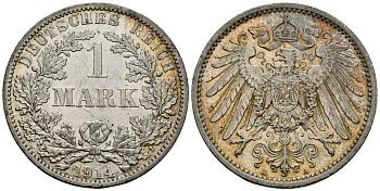 Германия 1 марка 1914 A KM 14 серебро 4172-444