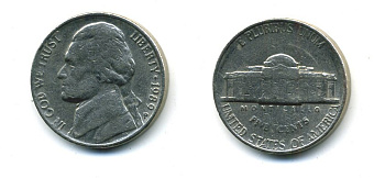 США 5 ЦЕНТОВ 1989 ДЖЕФФЕРСОН KM A192 медно-никель 4364-335