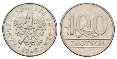 Польша 100 злотых 1990 Y 214 медно-никель 4675-621